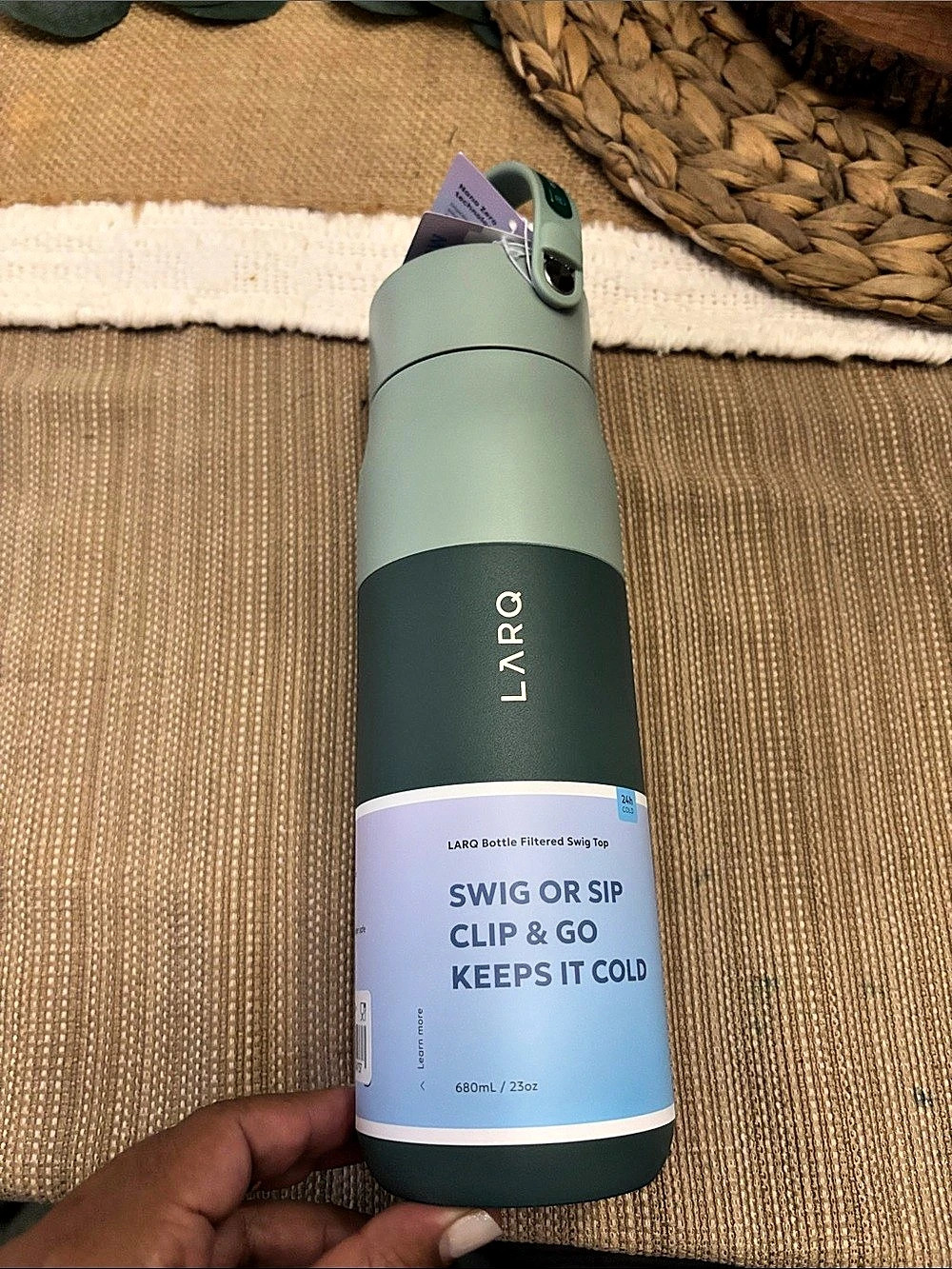 Larq Bottle Filtered Swig Top Water Bottle in Green NWT